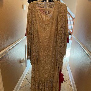 Beige Lace Mother of the Bride or Bride Dress